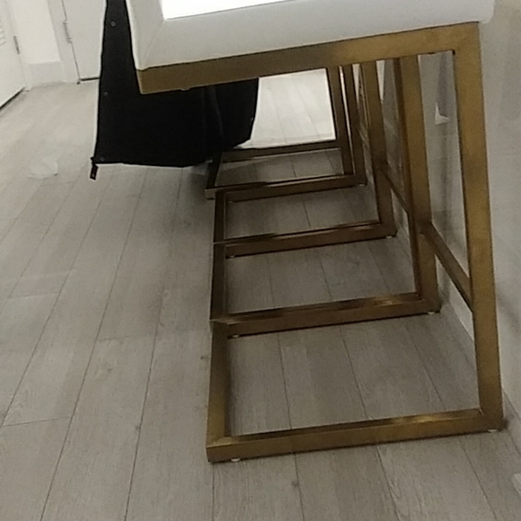 Parma White Gold Steel Counter Stool (Set of 2) - Picture 2 of 2